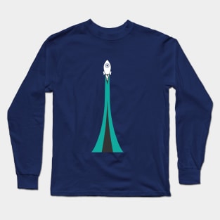 Rocket takeoff (teal) Long Sleeve T-Shirt